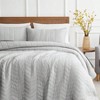 Light Grey Cotton Quilt King Size Bedding Set, 3 Pieces, 106x96 Inches - 2 of 4