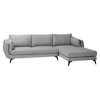 Baxton Studio Leni Modern Grey Twill Fabric Right Facing Sectional Sofa - 2 of 4