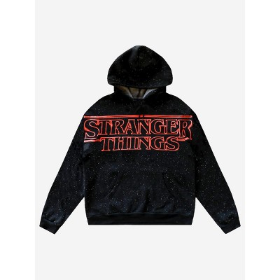 Stranger Things Logo Floaties Long Sleeve Black Unisex Adult Hooded Sweatshirt
