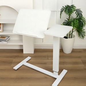 Hrinhom 31.5"W Bedside Table,Folding Overbed Bedside Desk with Wheels - 1 of 4