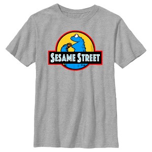 Boy's Sesame Street Cookie Jurassic Park T-Shirt - 1 of 4