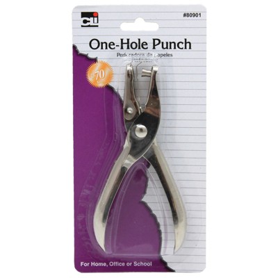 Charles Leonard 1 Hole Paper Punch with Catcher, Metal, Silver (Case of 10)