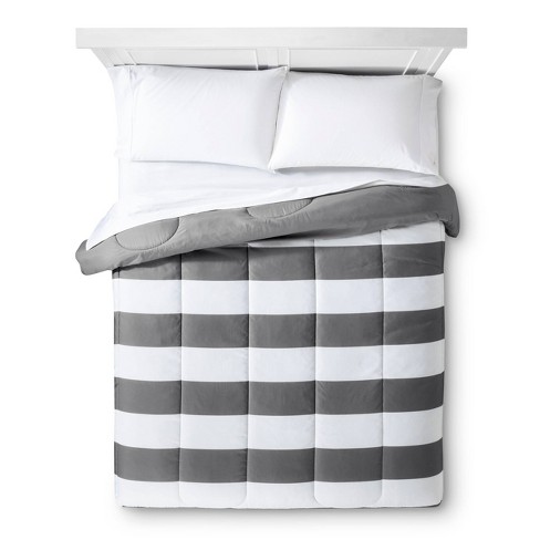 Gray Rugby Stripe Comforter King Room Essentials Target