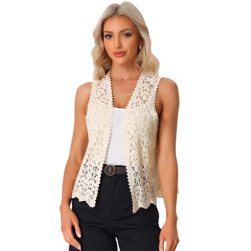 White lace vest top cardigan