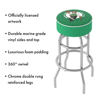 Boston Celtics Green Swivel Bar Stool with Metal Frame