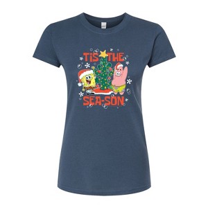 Women's - SpongeBob SquarePants - Tis The Season Fitted Graphic T-Shirt - 1 of 4