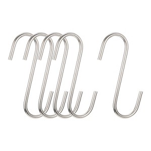 Unique Bargains Carbon Steel Extra Long Multi-purposed S Hooks and Hangers 5 Pcs - 1 of 4