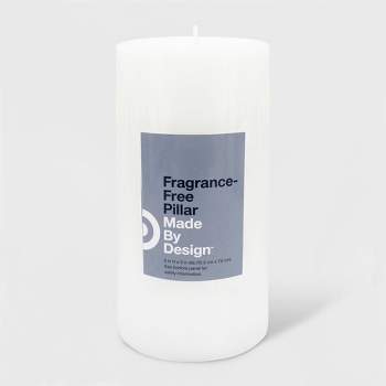6" x 3" Unscented Pillar Candle White - Made By Design™