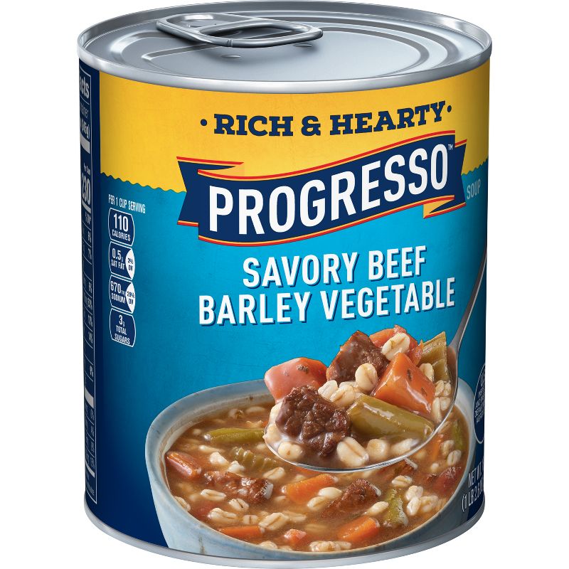 Progresso Rich &#38; Hearty Savory Beef Barley Vegetable Soup - 18.6oz, 1 of 10