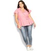 CITY CHIC | Women's Plus Size Wrap Frills Top - rose - 16W - 3 of 4
