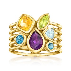 Ross-Simons 1.80 ct. t.w. Multi-Gemstone Ring in 18kt Gold Over Sterling - 1 of 4