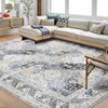 9x12 Rug Machine Washable Rugs for Living Room Vintage Rug Non Slip Rug Foldable Low Pile Rugs Oriental Accent Carpet - 2 of 4