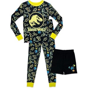 LEGO Jurassic World Little/Big Boys' 3-Piece Cotton Pajama Set - 1 of 4