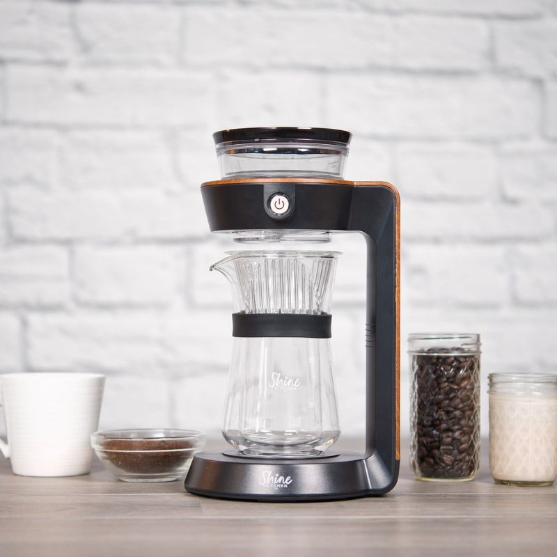 Shine Kitchen Co. Autopour Automatic Pour Over Coffee Machine – Black, 3 of 13