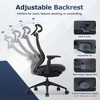 High Back Mesh Office Chair with Adjustable Headrest, 4D Armrests, Lumbar Support, Sliding Seat & Tilt Lock, Comfortable Executive Desk Chair - Black - 3 of 4