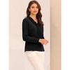 Allegra K Women's Long Sleeve Pleated Tie Neck Office Blouses - image 3 of 4