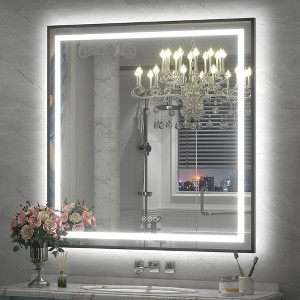 Apmir Super Bright Front & Back LED Lighted Anti-Fog Aluminum Alloy Framed Tempered Glass Bathroom/Vanity Mirror with ETL & 3-Year Warranty - 1 of 4