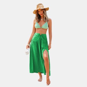 Women's Isla Muse Green Maxi Cover Up Skirt - Cupshe - 1 of 4