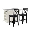 Julia Stainless Steel Top Island with 2 Black X-Back Stools White - Crosley: Spacious Storage, Towel Bar, Painted Finish - 4 of 4