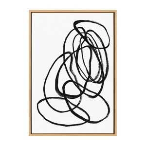 Kate & Laurel All Things Decor 23" x 33" Sylvie Ring of Light II Framed Wall Canvas by Nikki Chu Natural: Modern Abstract Digital Art - 1 of 4