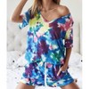 Women's Waffle Tie Dye V-neck Top - BiBi XL - 3 of 3