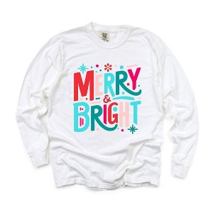 Simply Sage Market Women's Merry and Bright Abstract Long Sleeve Garment Dyed Tee - 1 of 4