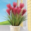 Collections Etc Faux Pampas Grass Picks - Set of 3 - Outdoor or Indoor Decorative Accent - 2 of 4