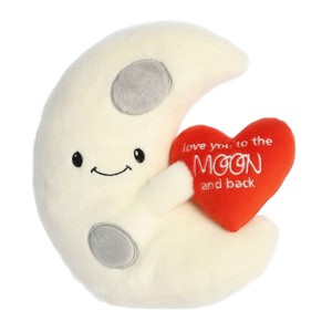 Aurora Small Love You To The Moon And Back JUST SAYIN' Witty Stuffed Animal White 9" - 1 of 4