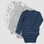 Honest Baby 3pk Dotted Stripe Side Snap Bodysuit