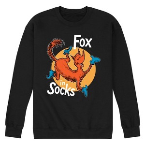 Men's - Dr. Seuss - Fox In Socks Jumping Graphic Fleece Sweatshirt - 1 of 4