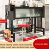 Racxily 83cm Countertop Dish Storage Drain Rack with Cabinet Door, Kitchen Sink Dish Rack, Kitchen Drainer Tableware Organizer Set - 3 of 4
