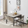 Folding Dining Table, Drop Leaf Dining Table With Extendable Table Surface, Adjustable Feet, Thickened Iron Frame Rectangular Dining Table - 3 of 4