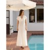 24seven Comfort Apparel Womens Flutter Sleeve Metallic Knit Maxi Dress Front Slit Empire Waist - 4 of 4