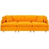 NicBex 95.3 Inch Teddy Sofa Couch 3-Seat Sofa with 2 Throw Pillows for Living Room,Apartment,Bedroom - 4 of 4