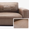 95 Oversized PU Leather Sofa, Comfy 3-Seater Couch with Extra Deep Seats, Wide Arms, Down Filled, Modern Style for Living Room, Apartment - Wolf Gray - 4 of 4