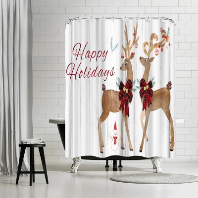 Reindeer Christmas by PI Creative Holiday Collection Shower Curtain - Americanflat