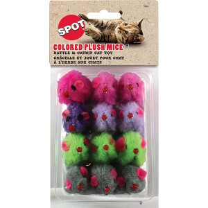 Spot Plush Mice Rattle & Catnip - 12 count - 1 of 1