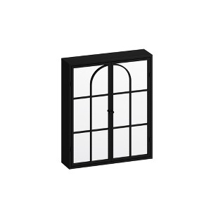 Chery Life 23.62 "Vintage Two Door Wall Cabinet with Mirror, Three-level Entrance Storage Space for Living Room, Bathroom, Dining Room - 1 of 4