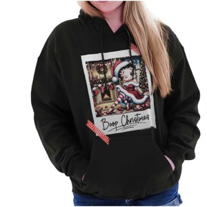 Betty Boop Christmas Santa Photo Hoodie Sweatshirt Women Brisco Brands - 1 of 4