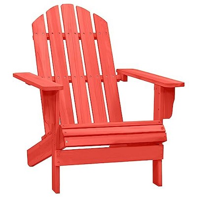 vidaXL Patio Adirondack Chair, Solid Fir Wood, Red