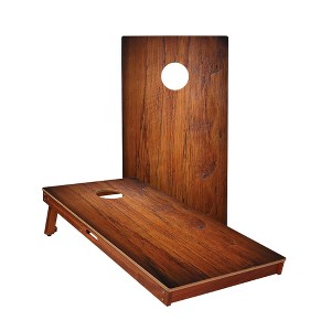Skip's Garage | Dark Panel Wood All-Weather Cornhole Boards - ACA Sig Pro Series - 1 of 4
