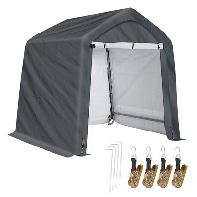 Aoodor 6 X 6 Ft Heavy Duty Storage Shelter, Portable Shed Carport With ...