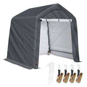 Aoodor 6 X 6 FT Heavy Duty Storage Shelter, Portable Shed Carport with Roll-up Zipper Door ,Waterproof and UV Resistant - 1 of 4