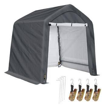 Aoodor 6 X 6 FT Heavy Duty Storage Shelter, Portable Shed Carport with Roll-up Zipper Door ,Waterproof and UV Resistant