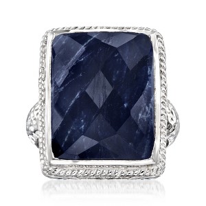 Ross-Simons 17.00 Carat Sapphire Roped-Edge Ring in Sterling Silver - 1 of 4