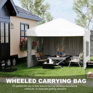 Canopy Tent 10x10 Easy Pop Up, Outdoor Shade Instant Canopy Tents, Comercial Instant Heavy DutyCanopy Pop Up Tent with 3 Sidewalls - 1 of 4
