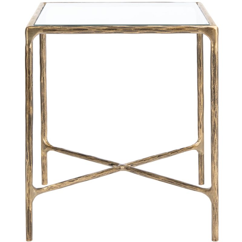 Jessa Forged Metal Square End Table - Brass - Safavieh., 1 of 8