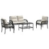 vidaXL Garden Sofa Set Black, Cream White - 3 of 4