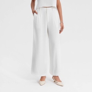 Women's Wide Leg Pleated Palazzo Pants - A New Day™ - 1 of 4