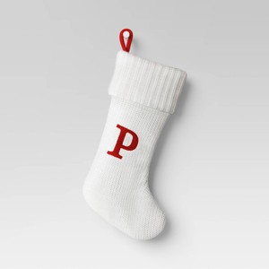 Knit Monogram Christmas Stocking White - Wondershop™ - 1 of 3